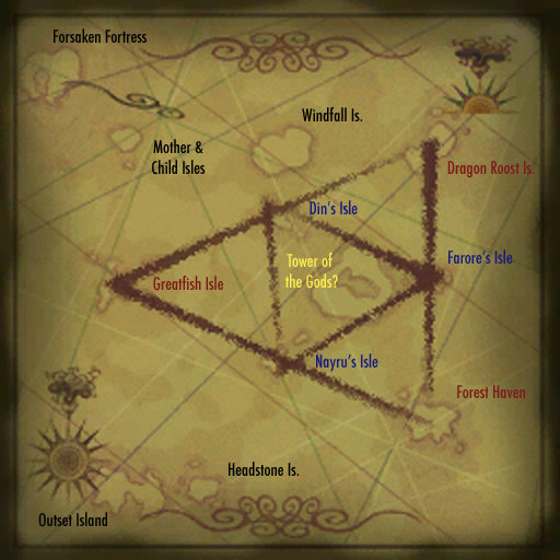 Zelda Wind Waker Sea Chart Map